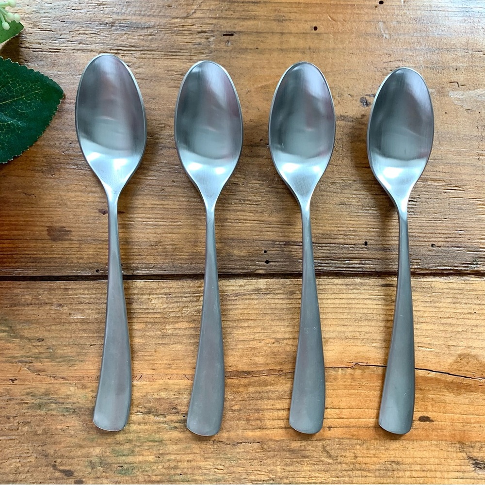 Studio William Larch Satin 18/10 Stainless Steel Flatware Set of 4 TEASPOONS